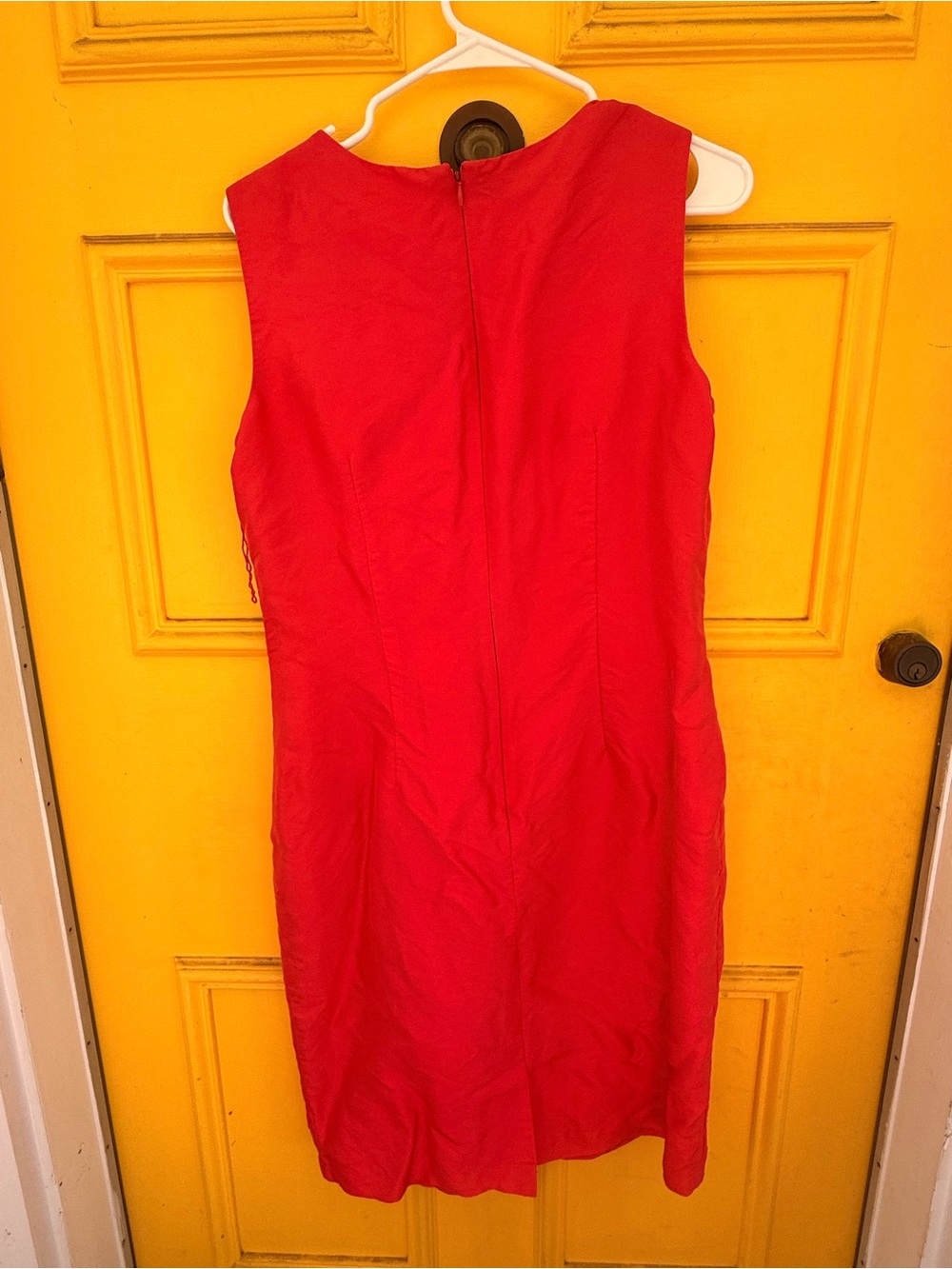 Maggy London Red Sleeveless Midi Sheath Dress